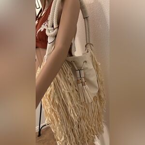 Shiekh Cream Fringe Shoulder Bag
